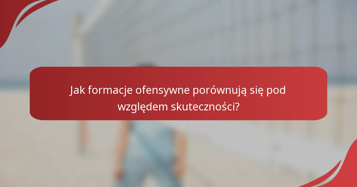 Jak formacje ofensywne porównują się pod względem skuteczności?